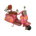 Mini Scooter Vespa Métal, Modèle Vintage Rose Flower Power, L 11 cm