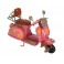 Mini Scooter Vespa Métal, Modèle Vintage Rose Flower Power, L 11 cm