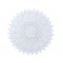 Déco murale Bois Blanc sculpté, Mandala Floral et Céruse, H 70 cm