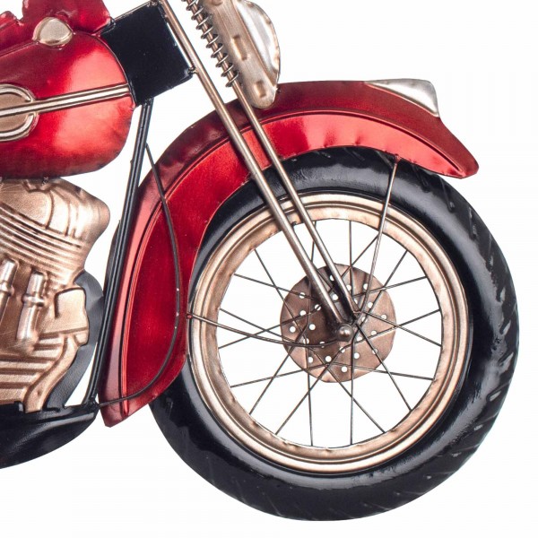 Déco murale métal : Moto Harley Davidson Rouge, L 96 cm