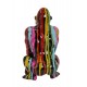 Figurine Gorille Noir, Modèle Pop Art et Coulées de peinture, H 24 cm