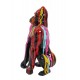 Figurine Gorille Noir, Modèle Pop Art et Coulées de peinture, H 24 cm