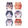 Set 6 magnets Frigo : 6 Chats, H 7,5 cm