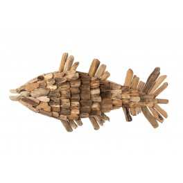 Déco murale en Bois flotté : Poisson XL, L 69 cm