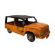 Voiture Laiton : Grande Citroen Méhari, Orange et Noir, L 29 cm