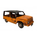 Voiture Laiton : Grande Citroen Méhari, Orange et Noir, L 29 cm