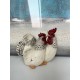 Duo Poule et Coq Blanc en Résine, Collection AUTHENTIK, L 18 cm