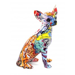 Statue Résine : Chihuahua en résine, Collection Graffiti, H 25 cm