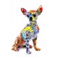 Statuette Chien XL : Le Bouledogue, Finition Argent, H 62 cm