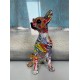 Statuette Chien XL : Le Bouledogue, Finition Argent, H 62 cm