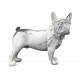 Statuette Chien XL : Le Bouledogue, Finition Argent, H 62 cm