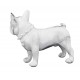 Statuette Chien XL : Le Bouledogue, Finition Argent, H 62 cm