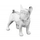 Statuette Chien XL : Le Bouledogue, Finition Argent, H 62 cm