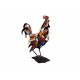 Décoration Animal Métal : Grand Coq Design Rouge, H 56 cm