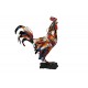 Décoration Animal Métal : Grand Coq Design Rouge, H 56 cm