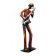 Sculpture Musique Métal : Le Saxophoniste, Finition Multicolore, H 50 cm