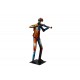 Sculpture Musique Métal : Le Violoniste, Finition Multicolore, H 35 cm