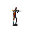Sculpture Musique Métal : Le Violoniste, Finition Multicolore, H 35 cm