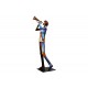 Sculpture Musique Fer : Le saxophone multicolore sur socle, H 71 cm