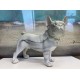 Statuette Chien XL : Le Bouledogue, Finition Argent, H 62 cm