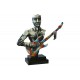 Sculpture Musique Métal : Le Guitariste Bleu, Finition Multicolore, H 50 cm