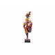 Sculpture Femme Ronde Métal, Elégance Multicolore, H 66 cm