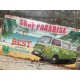 Déco mur vintage : Plaque Combi vert, "Surf Paradise : Best holidays", L 60 cm