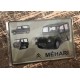 Plaque Métal bombée : La Citroën Méhari Verte, 3 vues, 30 x 20 cm