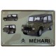 Plaque Métal bombée : La Citroën Méhari Verte, 3 vues, 30 x 20 cm