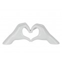 Sculpture Design Résine : Coeur Passion, Blanc, L 41 cm