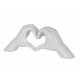 Sculpture Design Résine : Coeur Passion, Blanc, L 41 cm