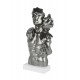 Buste Couple Design : Night King, Gris Perle et Blanc, H 74 cm