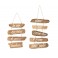 Set 2 Décoration en bois Flotté, Amour et Bonheur, H 46 cm