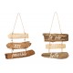 Set 2 Décoration en bois Flotté, Amour et Bonheur, H 46 cm