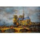 Tableau Métal 3D : Coucher de soleil sur Notre Dame de Paris, L 120 cm