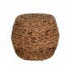 Tabouret Pouf en Jacinthe d'eau tressée, Fibres Naturelles, Diamètre 43 cm