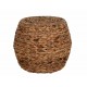 Tabouret Pouf en Jacinthe d'eau tressée, Fibres Naturelles, Diamètre 43 cm