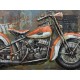 Tableau sur Bois & Métal 3D : La Moto Harley Davidson, L 120 cm