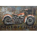 Tableau Métal 3D : Moto Harley Davidson, Modèle Motorcycle, L 120 cm