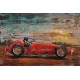 Tableau Métal 3D : Voiture de Course Torpedo Rouge, L 120 cm