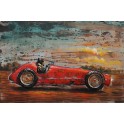 Tableau Métal 3D : Voiture de Course Torpedo Rouge, L 120 cm