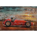 Tableau Métal 3D : Voiture de Course Torpedo Rouge, L 120 cm