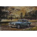 Tableau sur Bois & Métal 3D : La Berlinette Alpine, A 110, Bleu, L 120 cm