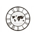 Grande horloge design Métal, Planisphère Gris Anthracite, H 80 cm