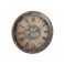 Horloge Industrielle & Engrenages, Mod Gris et Marron, H 80 cm