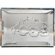 Plaque 3D métal Noire : Tracteur John Deere, 30 x 40 cm