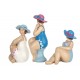 Figurine Bord de Mer : Set 3 Baigneuses aux Chapeaux, L 18,5 cm