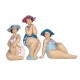 Figurine Thème Bord de Mer : Baigneuse rétro Assise, H 19 cm