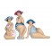 Figurine Bord de Mer : Set 3 Baigneuses aux Chapeaux, L 18,5 cm