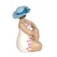 Figurine Bord de Mer : Baigneuse ronde au Chapeau, H 16 cm